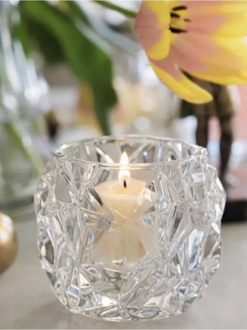 Tiffany & Co. Clear Faceted Crystal Votive